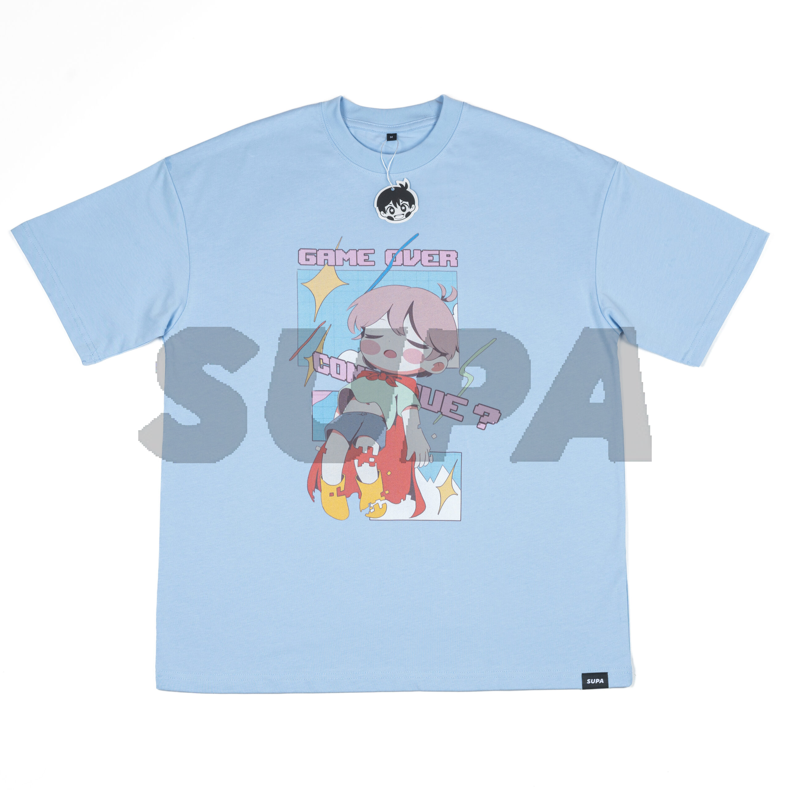 Sky-blue Baggy T-shirt